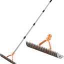 62" Adjustable Thatch Rake - 19-Tine Lawn Dethatcher with Nickel Steel Tines, Heavy Duty Ergonomic Handle for Spring Lawn Care, Soil Aeration & Yard Cleanup&Turf Renovation (Silver)