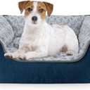 JOEJOY Rectangle Dog Bed for Large Medium Small Dogs - Washable Orthopedic Sofa Bed, Soft Breathable Puppy & Pet Cuddler, Durable Calming Dog Bed with Anti-Slip Bottom, Multiple Sizes, Navy Blue