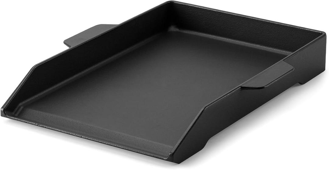 Onlyfire Universal Cast Iron Cooking Griddle for Grills and 2 Burner Range Oven, Non-Stick BBQ Flat Top Griddle with Handles for Outdoor Cooking, 18.1" x 12.2"