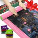 Napzy Puzzle Mat Roll Up for 1500 Pieces with 8 Sorting Trays, Portable Puzzle Board Storage Organizer, Non-Slip Mat & Gift Box Included for Jigsaw Puzzle Saving & Assembly