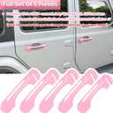 E-cowlboy Door Handle Inserts Cover Trim+Tailgate Handle Cover for 2018-2025 Jeep Wrangler JL JLU Sports Sahara Freedom Rubicon Unlimited Gladiator JT 2-Door & 4-Door Exterior Accessories (Pink 5PCS)