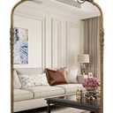 G-LEAF Vintage Baroque Mirror 24"X36", Mantel Victorian Antique Farmhouse Mirror with Bronze Ornate Metal Frame for Fireplace Entryway Living Room Hallway Bathroom