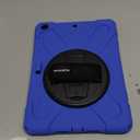 BRAECN for iPad 9th/8th/7th Generation Case,Heavy Duty Shockproof Case with Screen Protector, Pencil Holder, Pencil Cap Holder, Hand Strap, Kickstand,Shoulder Strap for iPad 10.2 Inch 2021/2020/2019 (Blue)