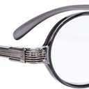 BLUELESS Vintage Round Reading Glasses Professor Readers Small Lenses (Grey Frame, +1.00)