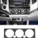 Aunginsy Central Air Conditioning Control Switch Rotary Panel Trim Cover Compatible with Toyota Tacoma 2006-2015 Center Console Air Conditioning Adjustable Switch Panel Decorative Sticker Accessories (Black Carbon Fiber)