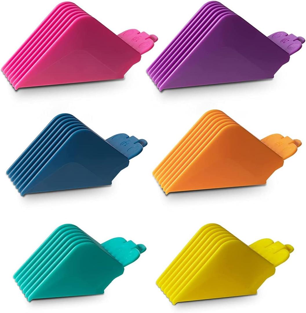 Clipper Guards 10 12 14 16 18 20 Compatible with Most Wahl Clippers, Color Coded - Size 1.25", 1.5", 1.75", 2", 2.25" & 2.5"