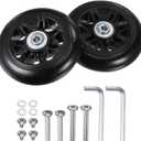 Uxcell Replacement Luggage Wheels 90x24mm Suitcase Wheel Repair Kits Include 2 PU Bearing Wheels & Washers, Wrenches & Axle Screw for Trolley Bag, Inline Skate and Caster Board