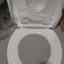 1M Family Toilet Seat, Patented Slow Close & Quick Releasing Technology, Anti-Wiggling, Easy to Install and Clean, Standard Round with Toddler Seat Built In (1 Piece)