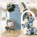 Set of 2 Wedding Arch Stand Cover Round Top Spandex Fitted Arch Cover for Baptism Birthday Party Baby Shower Wedding Arch Stand Decoration7.2FT, 6FT, Dusty Blue