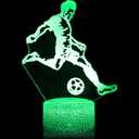 Soccer Night Light for Kids, 3D Optical Illusion Mood Light 16 Color s LED Dimmable with Remote Room Football Decor, No.10 Argentine Soccer Lamp Gifts Toys for Boys Girls Teens Men, (DHMMXUS)