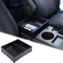 Aunginsy Black Toyota FJ Cruiser Armrest Storage Box Compatible 2007-2024 Center Console Organizer Tray Accessory Container Insert Interior Accessories