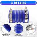 4" X 6" Silicone Charge Air Cooler Hump Hose with T-Bolt Clamps Set, 4 inch ID Turbo, Air Intake and Intercooler CAC Hose Kit for Semi Trucks,2PCS Blue