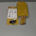 Miyili Bathroom Lavatory Toilet Paper Holder with Shelf Stainless Steel Freestanding Toilet Tissue Roll Holder Square Style Gold