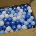 GOGOSO Ball Pit Balls for Toddler, Baby Plastic Playballs Kids Soft Pastel Pelotas Non-Toxic BPA-Free Pearl Blue+Light Blue+White 200 Balls