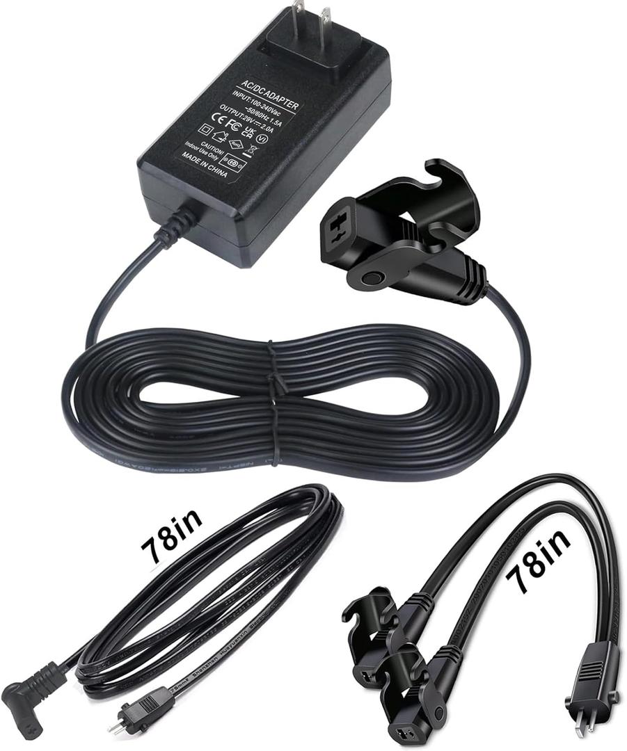 Universal Recliner Power Supply, AC/DC Power Adapter 2-pin 29V/24V 2A Wall Plug-in Recline Adapter for Electric Recliner/Sofa/Couch/Lift Chair/Standing Desk Compatible with Most Makes & Models