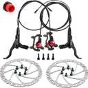Z00M HB875E Ebike Hydraulic Disc Brake Set, Electric Power-Off Hydraulic Brake Set with 180mm Rotors, Pre-Bled with Mineral Oil Brakes Kit for eBike, Mountain Bike, Road Bike