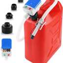 Fuel Transfer Pump with Auto-stop Sensor and 4 Tank Adapter, 2.4GPM 51" Hose Battery-Powered Portable Liquid Pump for Gasoline & Diesel Oil (Blue)