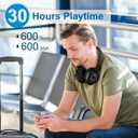 Bluetooth 5.0 Over- Ear Wireless Headphones 30 Hours Battery, FM Radio, MP3 Player, Micro SD/TF with 40mm Deep Bass Drivers, Premium Microphone Built-in Headset, Foldable, Comfortable, Mowing