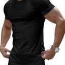 JMIERR Mens Short Sleeve T Shirt Summer Muscle Slim Fitted Crewneck Longline Tees Shirts for Gym Workout, XL