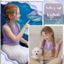 Ficerd Girl's Tank Tops V Neck Sleeveless Summer Shirts Kids Pleated Loose Blouse Dressy Casual Curved Hem Tees 5-14 Years (Purple)