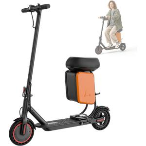 Qlaway Electric Scooter with Seat for Adults, 8.5"/10" Tires, 19/22MPH, 350W/500W Powerful Motor, 15/22 Miles Long Range, Foldable & Portable Commuter Escooter with Dual Braking System, APP Control