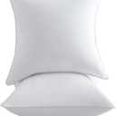18 x 18 Pillow Inserts (Set of 2) - 18 Inch Square Interior Sofa Throw Pillow with 100% Cotton Cover - Decorative Pillow Insert Pair - White Couch Pillow