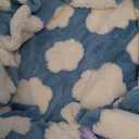 Lesure Donut Dog Bed Cover Small Washable Replacement Cover Jacquard Shaggy Plush for Cute Pet Cat Mat 23x23x8 Inches, Light Blue