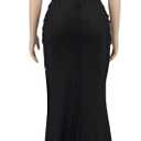 Womens Off Shoulder Sexy V-Neck High Split Long Maxi Dress, Formal Cocktail Party Evening Gown (L)