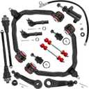 13pc 4WD Front End Suspension Upper Control Arm Kit with Polyurethane for Chevy Silverado GMC Sierra 1500, Suburban 1500 Tahoe Yukon/Yukon XL 1500, Avalanche 1500 Cadillac Escalade/Ext