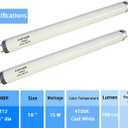 18 inch F15T12-CW 15W Cool White Fluorescent Light Bulbs,T12 Tube 1.5'' Dia, 4100K Natural Light Colour Replacement for Under Cabinet Kitchen Light (17 inch Exclude Pins)
