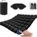 Portable Inflatable Seat Cushion, Airplane Travel Cushion Kit with Storage Pouch, Eye Mask & Earplugs, Fits Airplane Seat/Car/Office/Chairs (49 Air Cells)