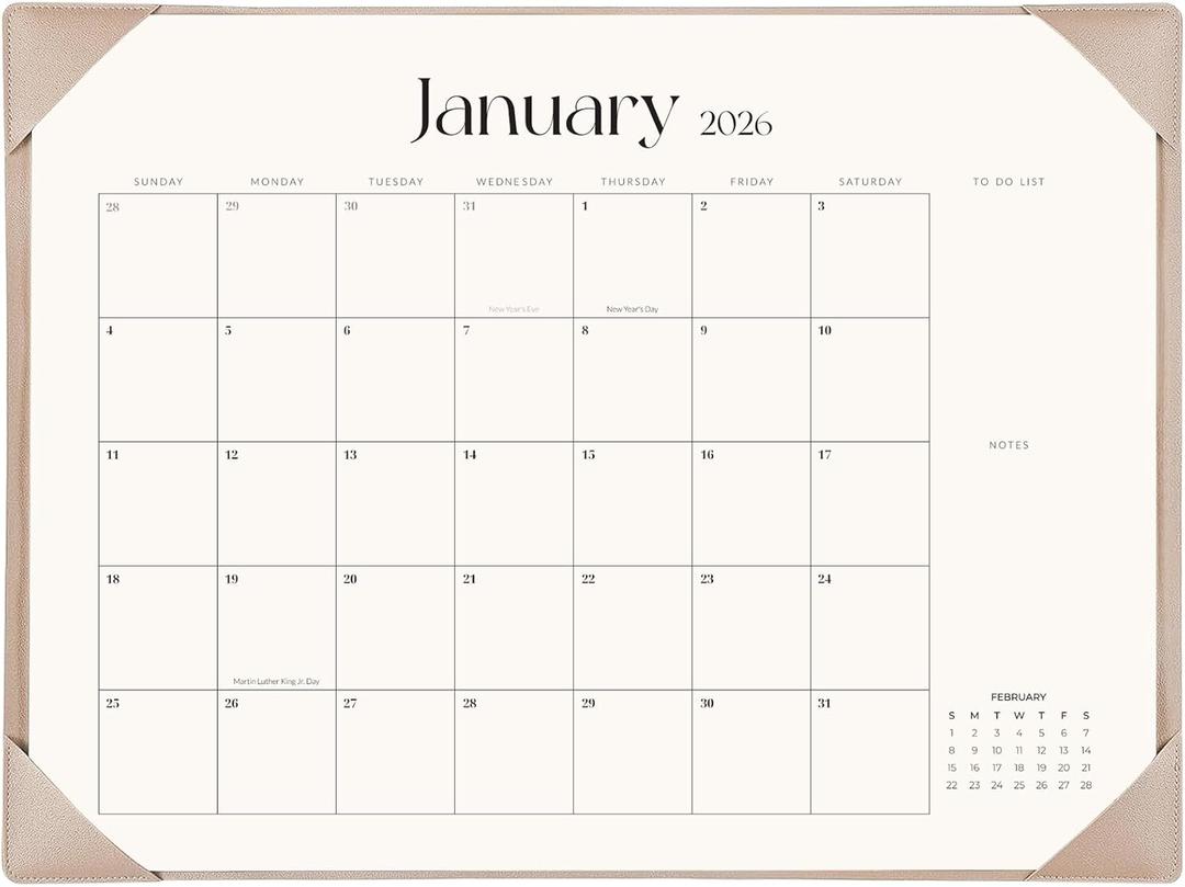 Desk Calendar 2026-2027 with Desk Mat 22" x 17" Large Desk Pad Calendar Runs from January 2026 to June 2027, Office Supplies Desktop Monthly Calendar for Home & Office