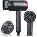 Ionic Hair Dryer with Diffuser, Powerful 1800W Blow Dryer for Women & Men, Fast-Drying Hair Dryer with Nozzle for Home, Salon, Travel