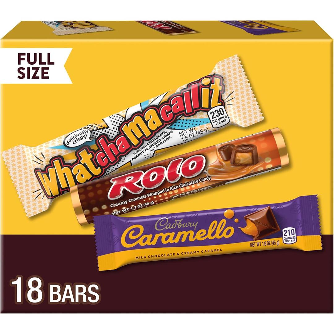 HERSHEY Assorted Chocolate Caramel Candy Variety Pack, 29.4 oz, 18 ct (EXP 10/01/26)