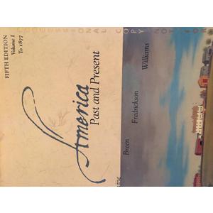 America Past and Present Fifth Edition Volume 1 to 1877 Professional Copy