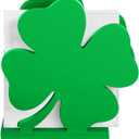 Wooden Shamrock Napkin Holder St Patrick's Day Table Centerpiece Freestanding Napkin Holder for Dinning Table Kitchen Breakfast Nook St. Patrick's Day