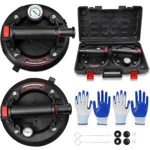 8" Heavy Duty Suction Cups for Glass - 2 Pack with 600 lbs Load Capacity, Heavy Duty Glass Lifter Tool for Window & Tile Lifting