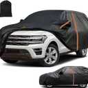 Waterproof SUV Car Cover for Ford Expedition 20022024 2025, Custom Fit All-Weather Outdoor Full Car Cover with Zipper Door, Windproof Straps & Reflective Strips for Snow, Rain, Dust & UV Protect