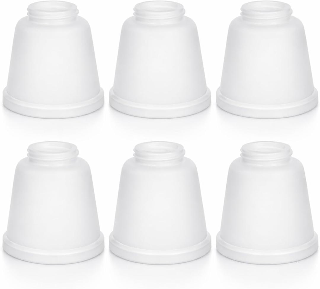 6 Pcs Frosted Glass Globes for Ceiling Fan Lights Covers Glass Lamp Shade Replacement for E26 Chandelier Table Wall Sconce, 2-1/8" Fitter, 4-5/8" Diameter x 4-1/2" Height