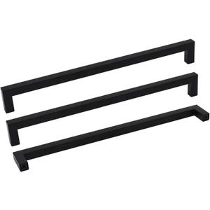 Goldenwarm 2 Pack Black Square Bar Cabinet Pull Drawer Handle Stainless Steel Modern Hardware for Kitchen and Bathroom Cabinets Cupboard,Center to Center 12-3/5in(320mm) Kitchen Door Handles