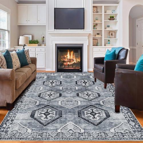 GailiMaiYa Washable Rugs 8x10 Area Rugs for Living Room 8x10 Clearance Bedroom Rug 8x10 Under Bed Moroccan Rug 8x10 Non Slip Low Pile Rugs for Living Room Dining Room Rug 8x10