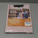 Clipboard Folder, 2 Pcs A4 Foldable Clipboard with Horizontal and Vertical Double Metal Clips, 360 Degree Foldable Binder Clipboards with Pen Holder, File Cover Work Folder Clipboards, Pink