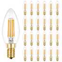 Hizashi E12 Candelabra Bulb 40 Watt 90+CRI LED Chandelier Light Bulb Dimmable, B10 LED Candelabra Light Bulbs, 4W, 450LM 2700K Warm White, Candle Light Bulbs, UL Listed, 24 Pack