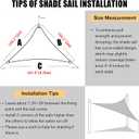 Neween Shade Sail, 10' x 10' x 14' Sun Shade Sail Triangle Waterproof for Patio Yard Deck Pergola Outdoor Sun Sail Shade 98% UV Block Sunshade Gray Color
