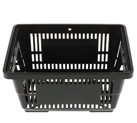 Black Basket 21L Black Shopping Basket Portable Grocery Basket Large Storage Capacity