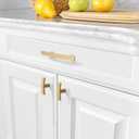 Amerdeco 10 Pack Bronze Cabinet Pulls - 3 Inch(76mm) Hole Center Hardware Kitchen Cabinet Handles for Bathroom and Dresser - Gold Finish ZH0003