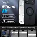 Magnetic Shockproof for iPhone 17 Air Case,[Camera Protection][Compatible with Magsafe][Non-Slip][Mil-Grade Protection] Slim Anti-Yellowing Translucent Matte Phone Case for iPhone 17 Air,Black