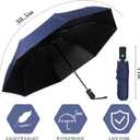 Jexine 6 Pcs Travel Compact Umbrella Automatic Open Close Windproof Small Light Backpack Purse Car Portable Collapsible Umbrella for Rain, Men Women (Black, Navy, Wine)