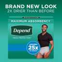 Depend FIT-FLEX Incontinence Underwear for Men, Maximum Absorbency, Disposable, S/M, Grey, 32 Count