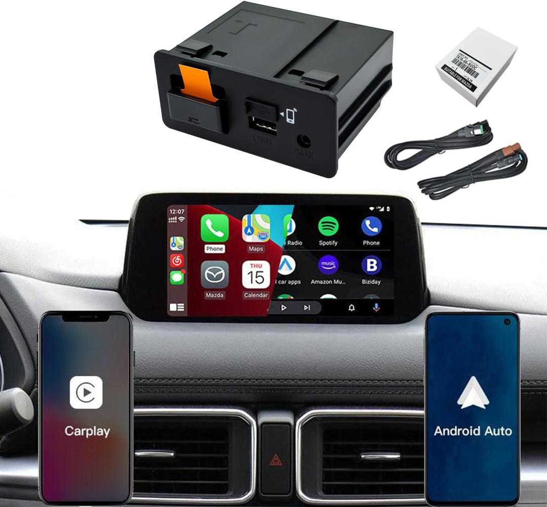 Mazda Wireless CarPlay Retrofit Kit | TK78-66-9U0C OEM USB Hub | Compatible with Mazda 2/3/6/CX-3/CX-5/CX-9/MX-5 (2014-2020) with MZD Connect (P3)